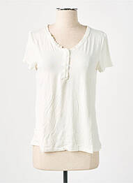 Top tissage jersey manches courtes beige VIRGINIE & MOI femme