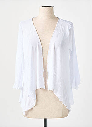 Gilet manches longues stretch blanc VIRGINIE & MOI femme