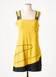 Robe courte coupe évasée fines bretelles jaune VIRGINIE & MOI femme