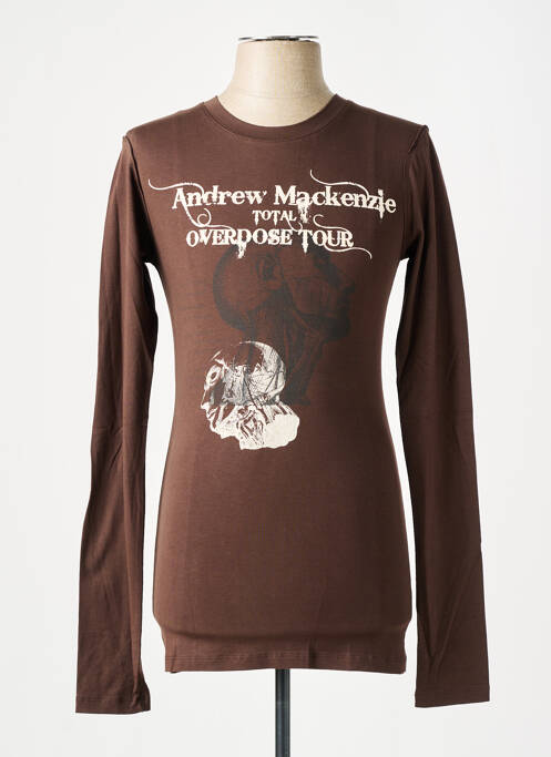 T-shirt marron ANDREW MACKENZIE pour homme