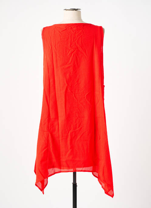 Robe mi-longue coupe fluide sans manche rouge VIRGINIE & MOI femme