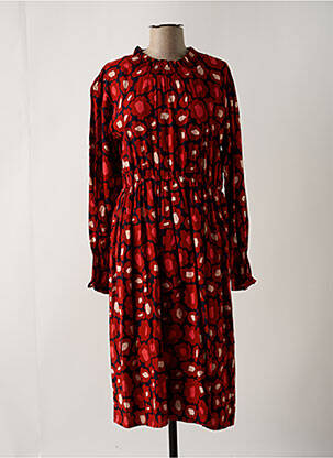 Robe mi-longue imprimé fantaisie manches longues rouge COMPAÑIA FANTASTICA femme