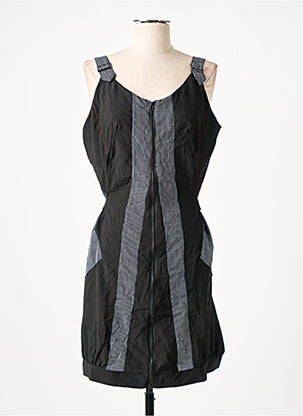 Robe mi-longue sans manche sans manche noir L33 femme