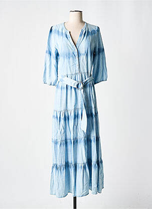 Robe longue manches longues manches longues bleu K-DESIGN femme