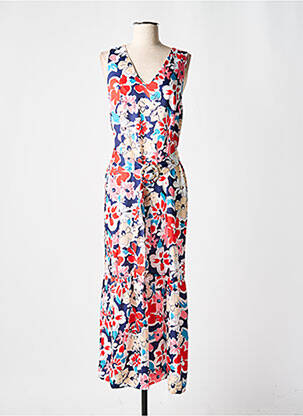 Robe longue imprimé fleurs sans manche bleu LEO & UGO femme