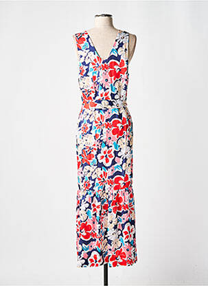 Robe longue imprimé fleurs sans manche bleu LEO & UGO femme