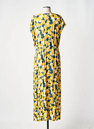 Robe longue imprimé fantaisie manches courtes jaune SKFK femme