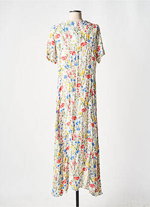 Robe longue manches courtes manches courtes blanc LEO & UGO femme