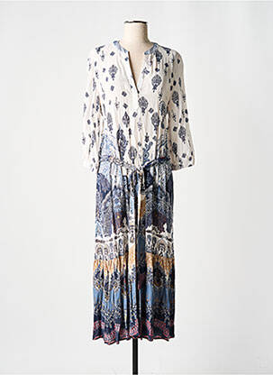 Robe longue manches longues manches longues bleu IVKO femme