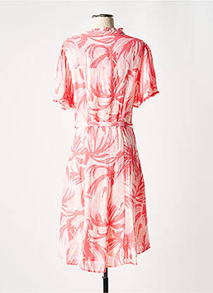 Robe mi-longue imprimé fantaisie manches courtes rose FABIENNE CHAPOT femme