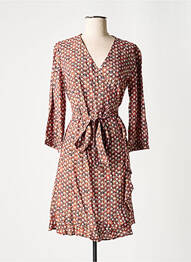 Robe mi-longue imprimé fleurs manches longues noir CREAM femme