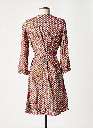 Robe mi-longue imprimé fleurs manches longues noir CREAM femme