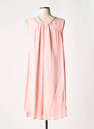Robe mi-longue coupe fluide sans manche rose PAUSE CAFE femme