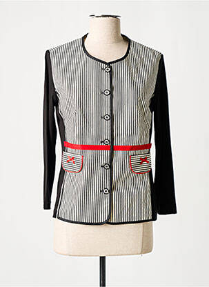 Veste casual col rond noir POUPÉE CHIC BY MERCEDES DE MIGUEL femme