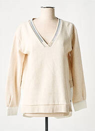 Sweat-shirt stretch manches longues beige CREAM femme