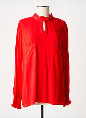 Blouse tissage popeline manches longues rouge POUPÉE CHIC BY MERCEDES DE MIGUEL femme