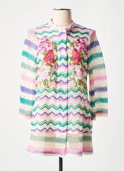 Veste casual col rond rose POUPÉE CHIC BY MERCEDES DE MIGUEL femme