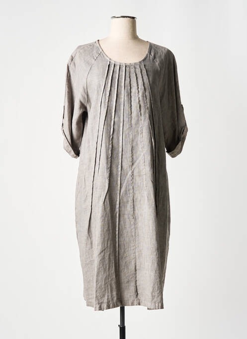 Robe mi-longue gris ORTO BOTANICO pour femme