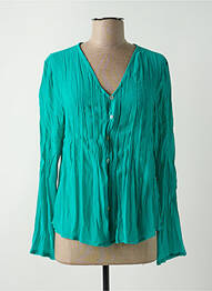 Chemisier coupe cintrée manches longues vert CREAM femme