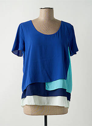 Blouse manches courtes manches courtes bleu RINASCIMENTO femme