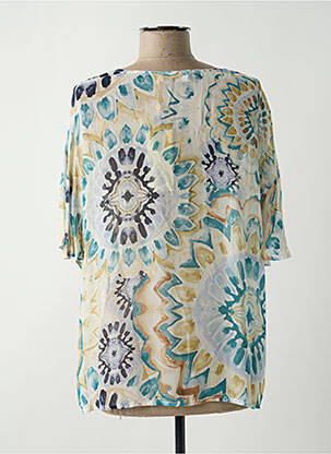 Blouse légère et transparente manches courtes bleu CREAM femme