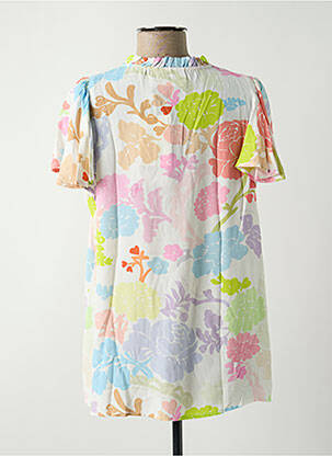 Blouse imprimé fleurs manches courtes blanc FABIENNE CHAPOT femme