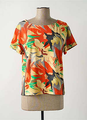 T-shirt stretch manches courtes orange CAP JULUCA femme
