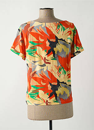 T-shirt stretch manches courtes orange CAP JULUCA femme