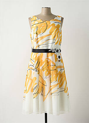 Robe mi-longue imprimé fantaisie sans manche jaune MICHAELA LOUISA femme