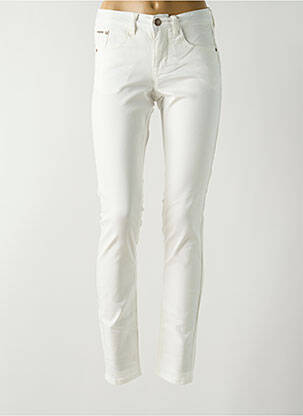 Pantalon slim tissage popeline taille normale blanc CREAM femme