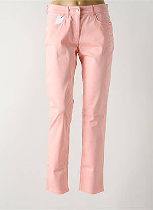 Pantalon slim tissage popeline taille normale rose ZERRES femme