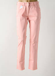 Pantalon slim tissage popeline taille normale rose ZERRES femme
