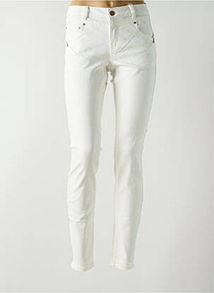 Jeans coupe slim stretch taille normale blanc CREAM femme