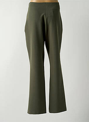 Pantalon droit tissage crêpe taille haute vert SONIA K femme