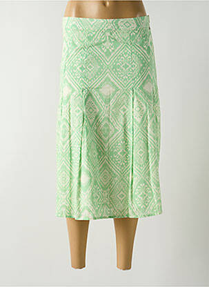 Jupe mi-longue taille à pinces vert TRAMONTANA femme