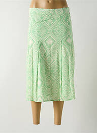 Jupe mi-longue taille à pinces vert TRAMONTANA femme