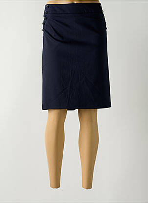 Jupe mi-longue coupe droite bleu EVA KAYAN femme