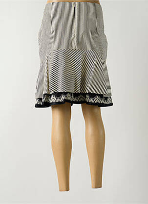 Jupe mi-longue coupe droite évasée sur le bas noir POUPEE CHIC femme