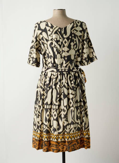 Robe mi-longue beige ORTO BOTANICO pour femme