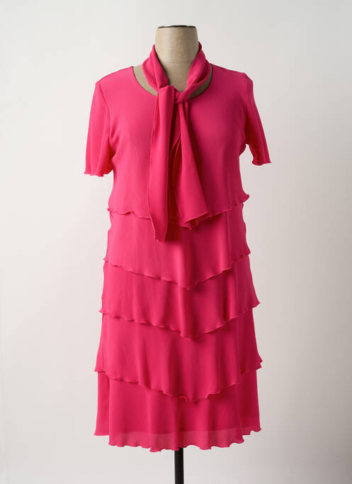 Robe mi-longue rose PARISIENNES pour femme