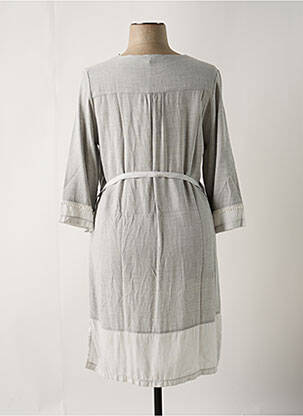 Robe mi-longue coupe fluide manches longues gris FA CONCEPT femme