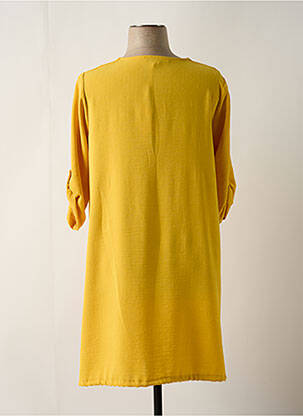 Robe mi-longue coupe fluide manches longues jaune FA CONCEPT femme