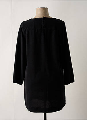 Robe mi-longue imprimé fantaisie manches longues noir FA CONCEPT femme