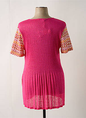 Robe courte manches courtes manches courtes rose FRANCK ANNA femme