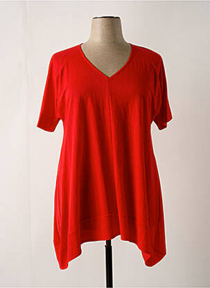Tunique manches courtes coupe fluide rouge FA CONCEPT femme