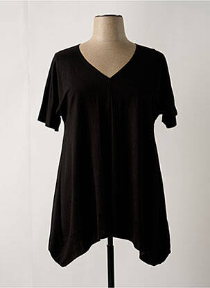 Tunique manches courtes coupe fluide noir FA CONCEPT femme