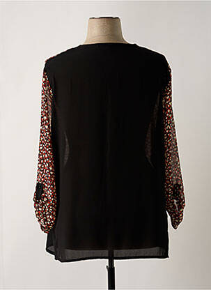 Tunique manches longues tissage crêpe noir FA CONCEPT femme