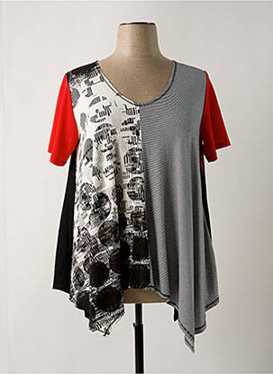 Tunique manches courtes tissage jersey noir FA CONCEPT femme
