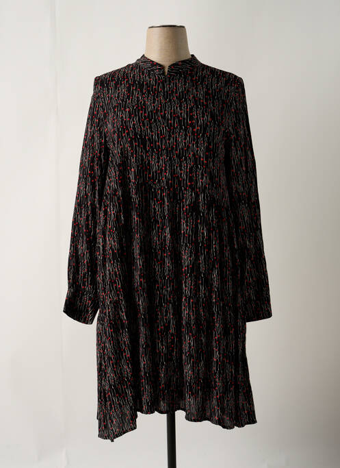 Robe mi-longue coupe fluide manches longues noir FA CONCEPT femme