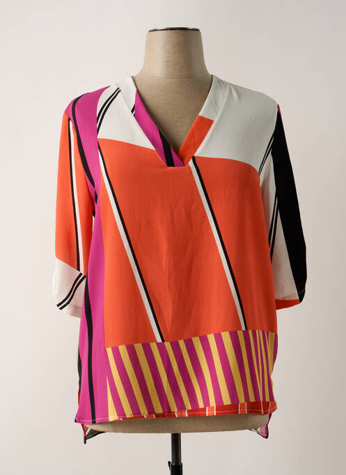 Tunique manches longues imprimé fantaisie orange FA CONCEPT femme